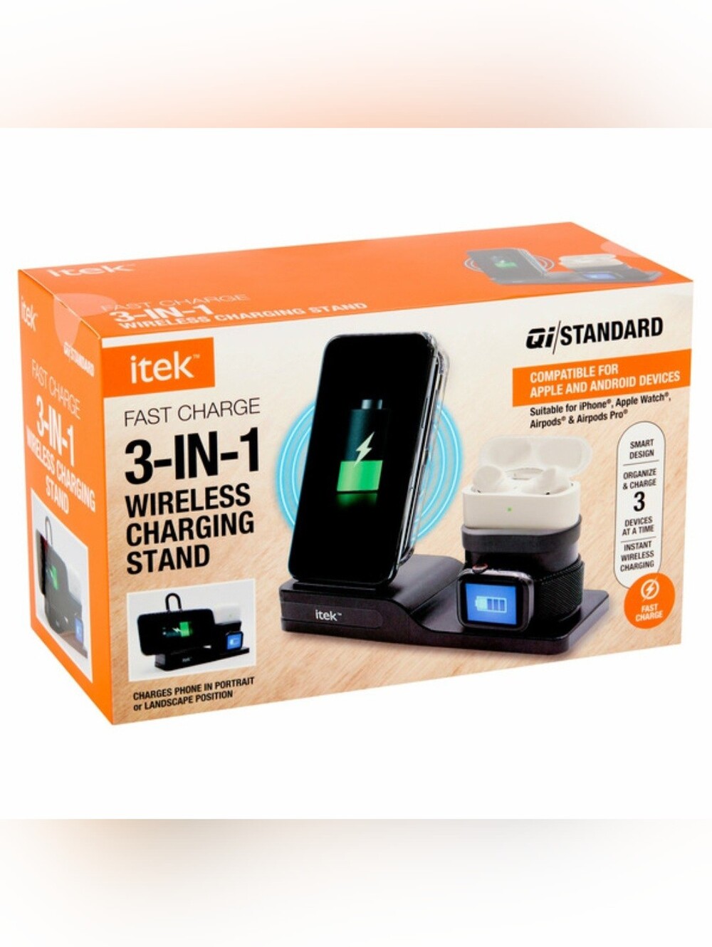 Itek Fast Charge 3-in-1 Wireless Charging Stand